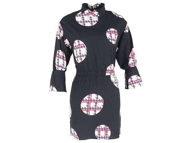 Armani Exchange Printed Dress in Black Polyester