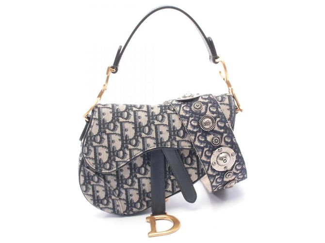 Mini Saddle Bag Dior Christian Dior Roh Marineblau