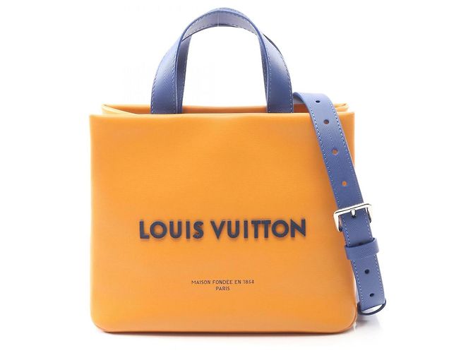 Borsa Tote Mini Shopper Louis Vuitton D'oro Arancione