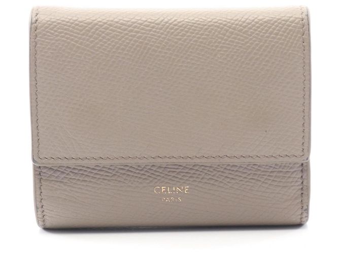 Céline Celine Small Trifold Wallet Beige