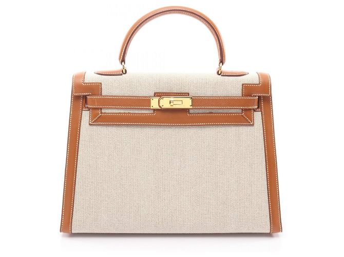 Bolsa Hermès Kelly 32 Marrom Bege