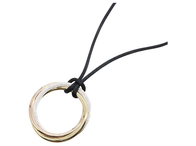Collar de cordón con diamante Trinity de Cartier Plata Dorado