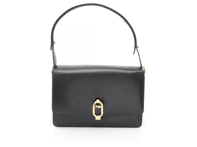 Céline Bolsa de Ombro de Couro Celine Preto