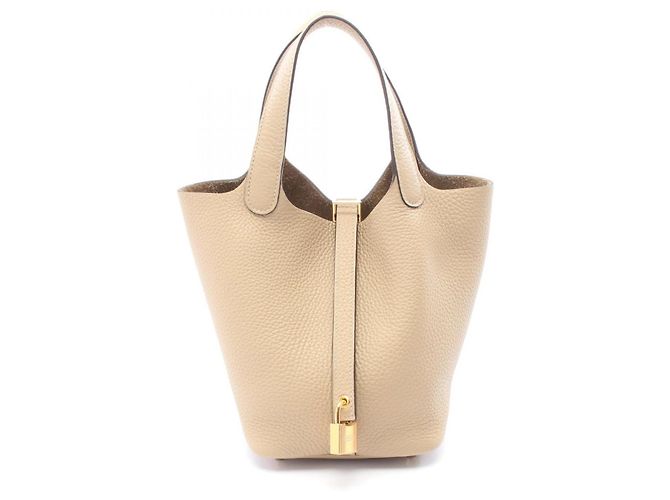 Bolsa Hermès Picotin Lock PM Bege