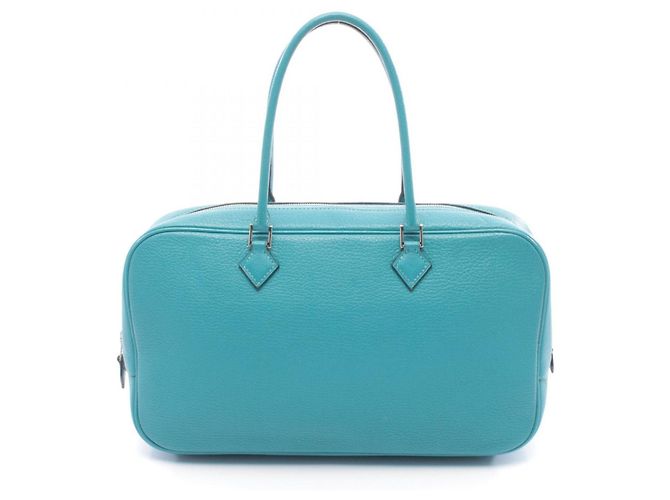Borsa Hermès Plume Elan 28 in blu Pelle Diamante