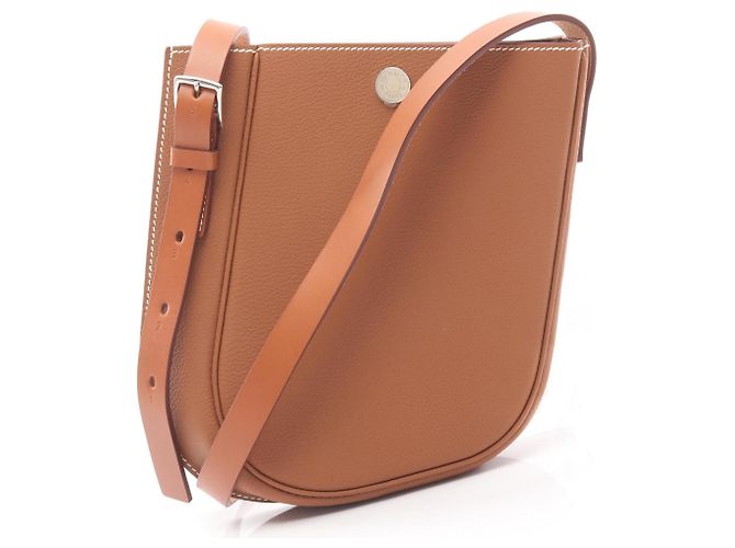 Borsa a Spalla Hermès Hermès Perspective Cavaliere 21 Marrone D'oro