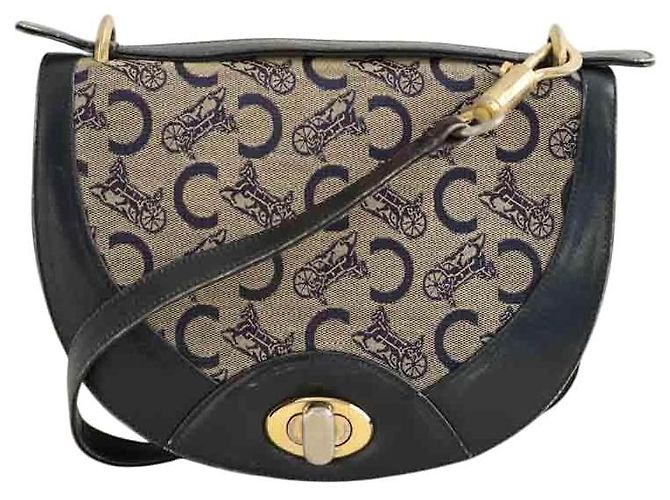 Céline Bolsa de ombro de couro preto