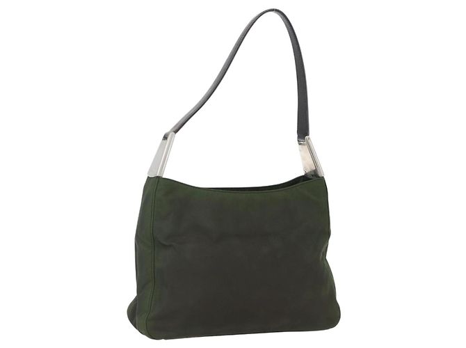 Borsa a Spalla PRADA Nylon Khaki Auth ti3732 Cachi