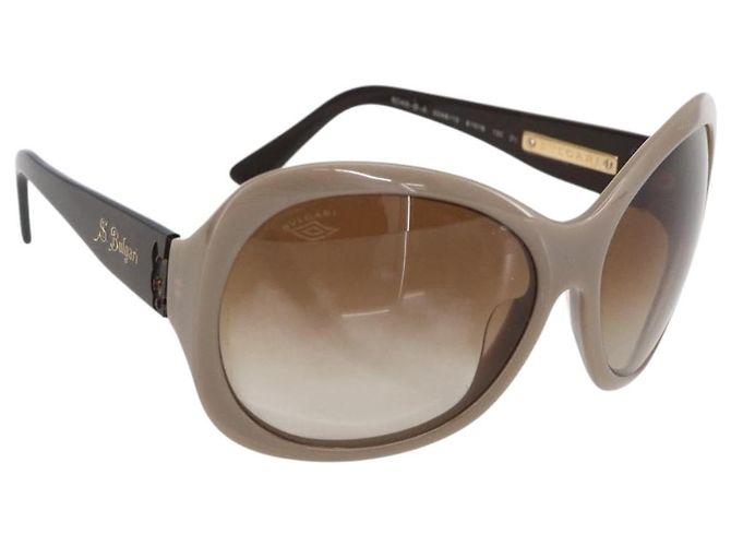 Bulgari Lunettes de soleil BVLGARI en plastique marron Auth bs33300