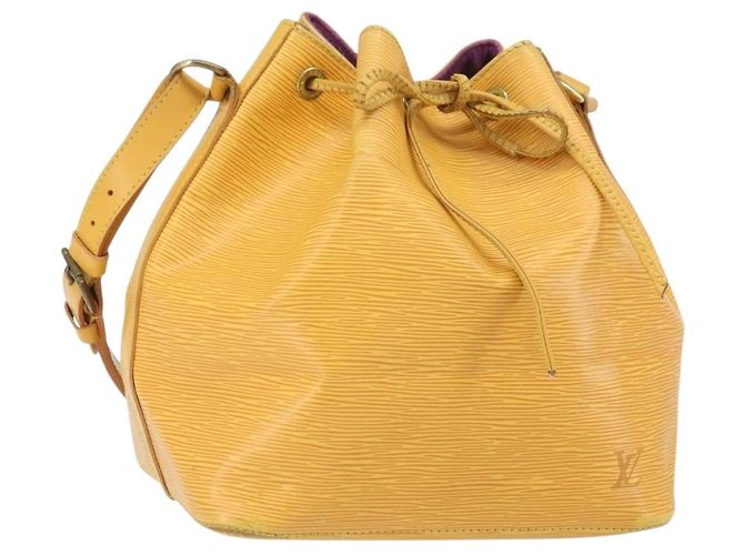 Noe LOUIS VUITTON Epi Petit Noé Schultertasche Gelb M44109 LV Auth BA10392