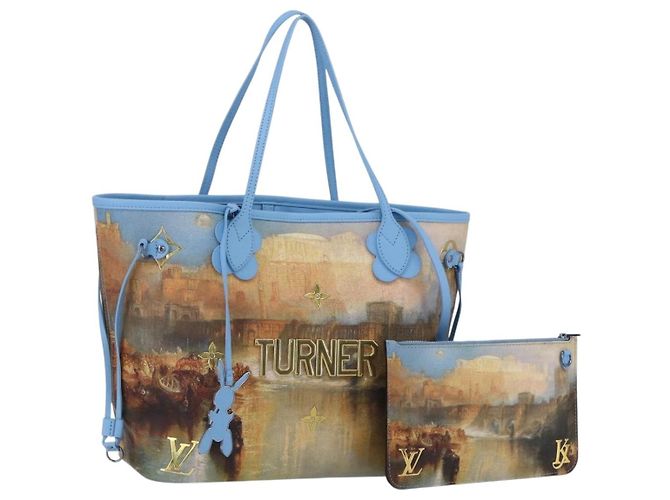 LOUIS VUITTON Masters Collection TURNER Neverfull MM Borsa Blu LV Auth 163470SM