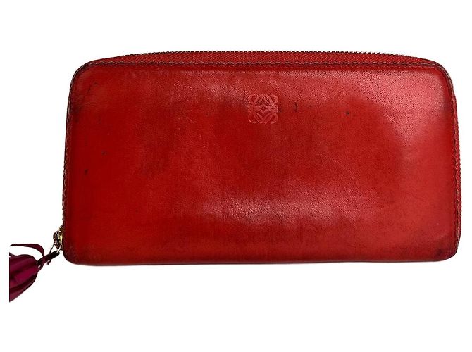 Vintage Loewe Madrid Zippy Wallet Red