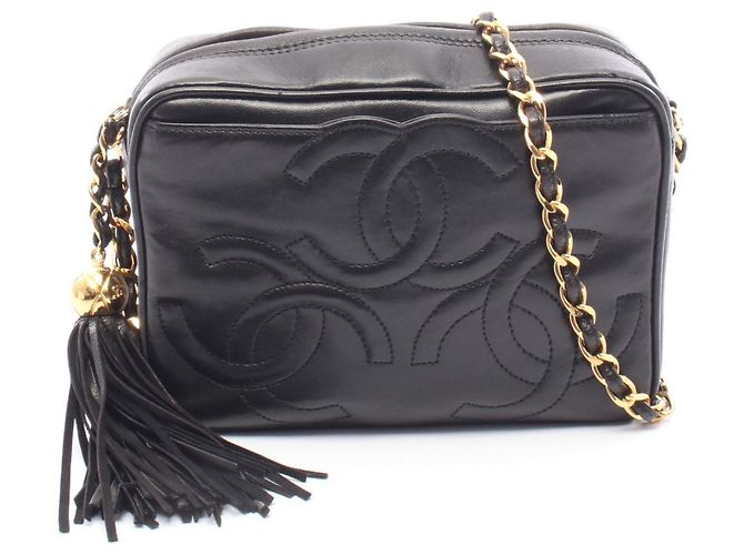 Bolso de Hombro Chanel Triple Coco Mark Negro