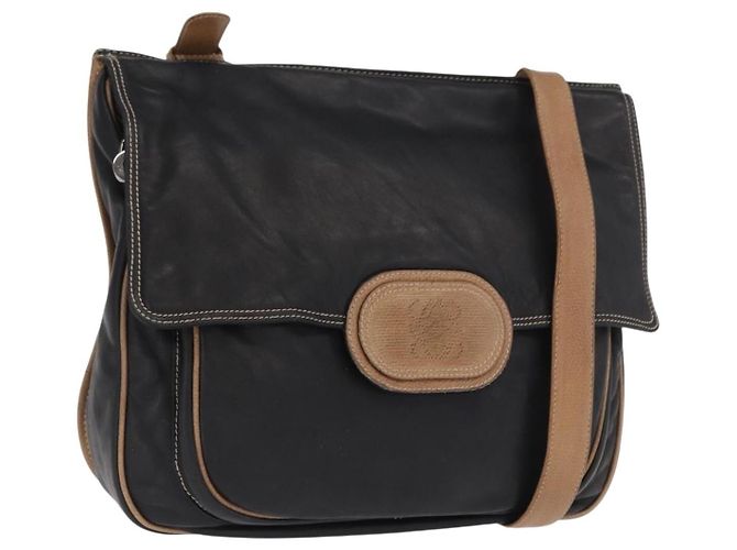 Bolsa de Ombro de Couro Anagrama Loewe Preto