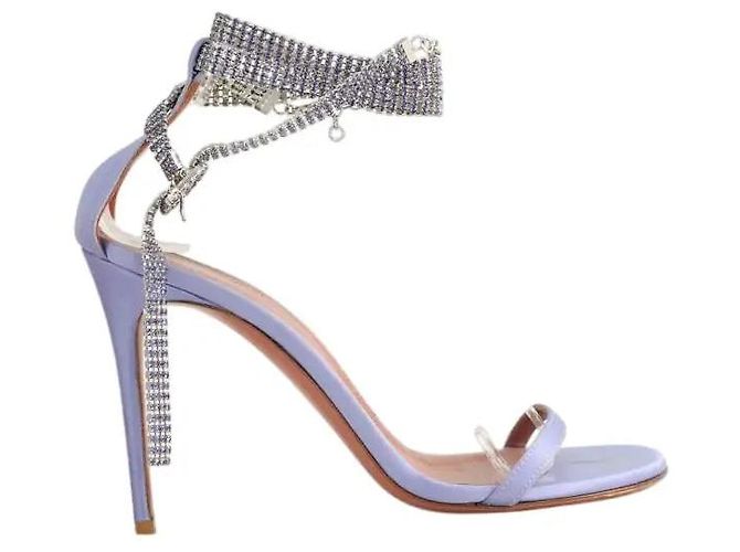 Amina Muaddi Blue heels