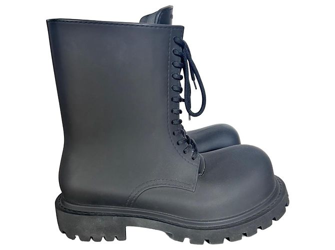 Balenciaga Black Rubber Boots
