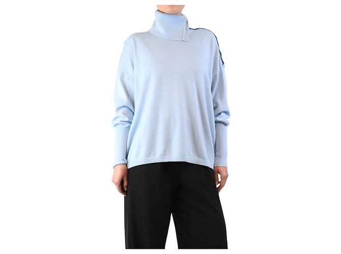 Autre Marque Hellblauer Rollkragenpullover - Größe L 