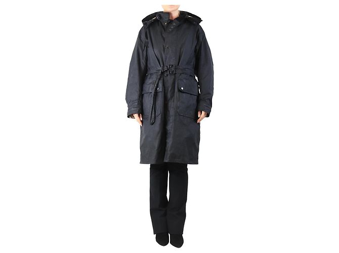 Autre Marque Parka encerada negra - talla UK 14 Negro