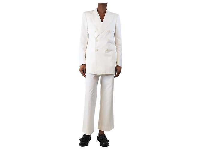 Maison Martin Margiela Completo giacca e pantalone bianco a due pezzi - taglia UK 6