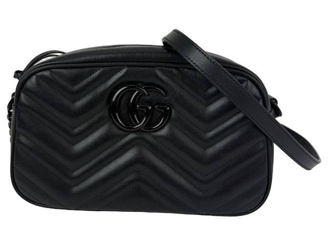 Sac à bandoulière monochrome Gucci GG Marmont Small Camera Noir