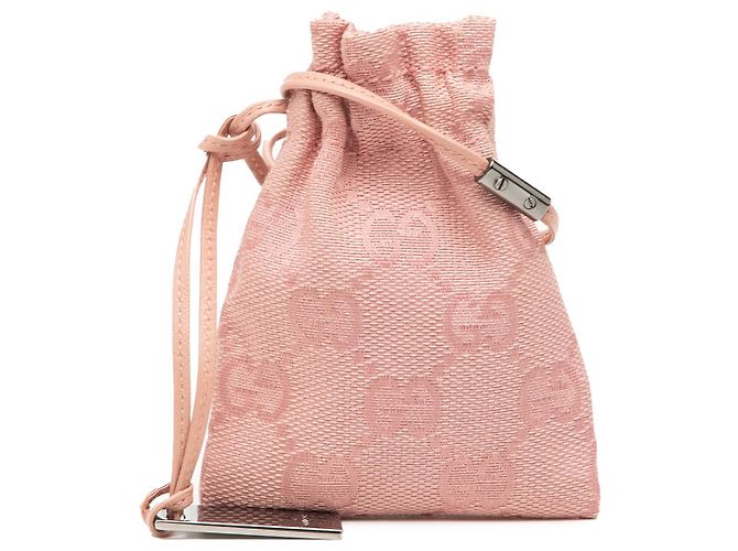 Bolsa de drawstring mini GG rosa de Gucci
