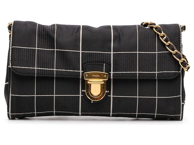 Borsa a tracolla a catena Tessuto nera Prada Nero