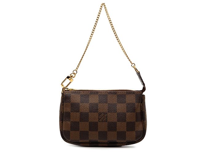 Mini Pochette Accessoires Damier Ebene Marrom Louis Vuitton