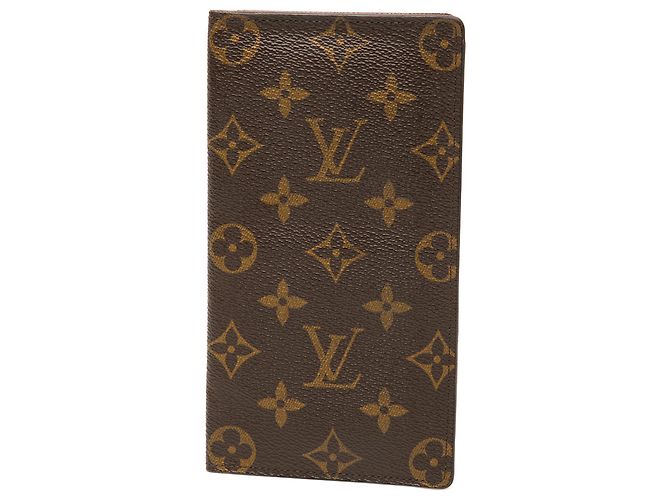 Cartera Larga Brazza Monograma Marrón Louis Vuitton Castaño