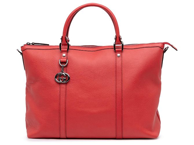 Gucci rote Leder GG Charm Handtasche
