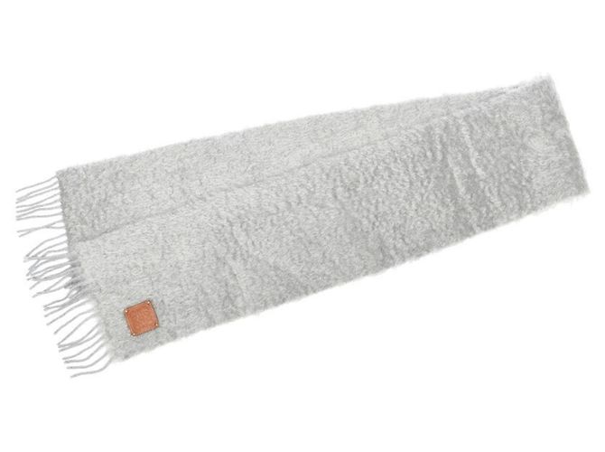 Cachecol de lã mohair cinza claro Loewe