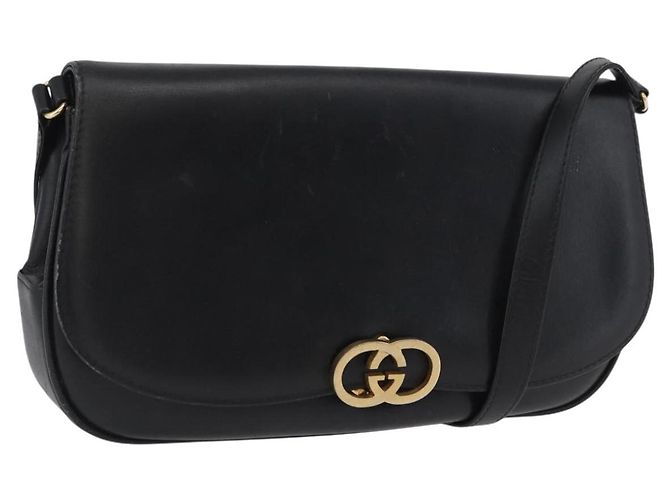 Borsa a Spalla in Pelle Gucci Oro Nero Auth BA10403 D'oro