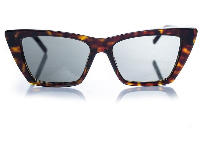 Gafas de sol de mica tortuga marrones de Saint Laurent Castaño