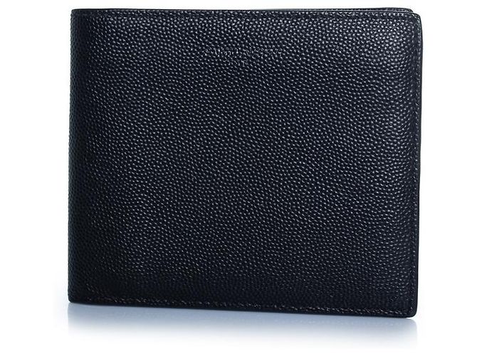 Saint Laurent, grained leather wallet Black