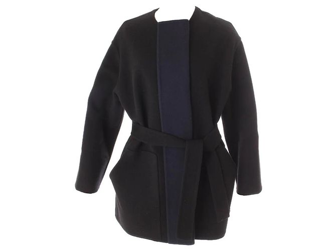 Hermès Navy Blue Wool Coat