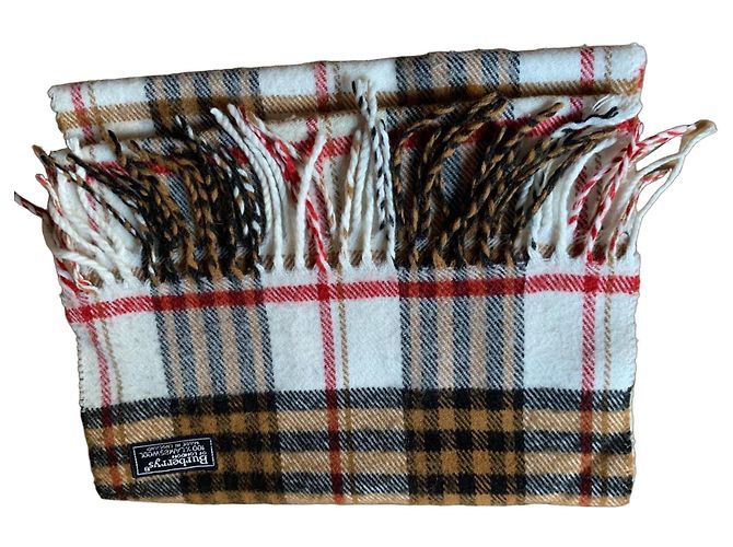 Autre Marque Sciarpa a quadri beige in lana Marrone Rosso