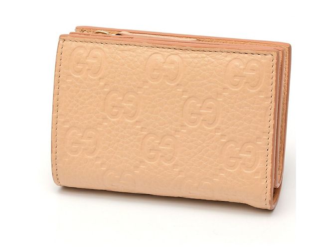 Gucci GG Emblem Medium Bi-Fold Geldbörse Beige