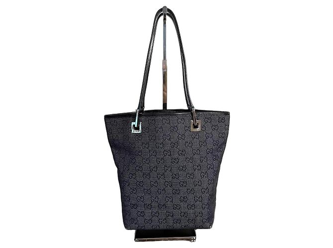 Borsa Tote Gucci Monogramma Nero e Grigio in Pelle