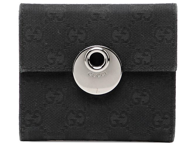Gucci Black GG Canvas Eclipse Small Wallet