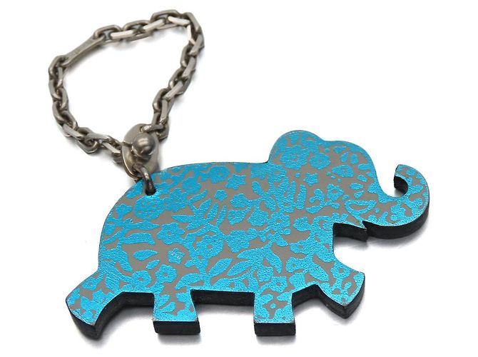 Charm in pelle Hermès Silver925 Blu Grigio