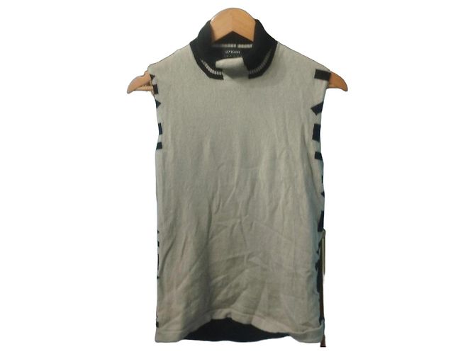 Autre Marque Cividini Cashmere Gilet Schwarz Beige