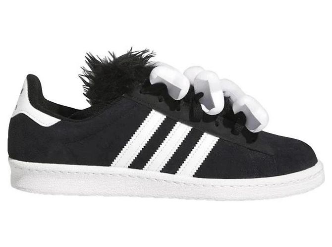 Baskets Adidas Campus noires avec lacets originaux Blanc