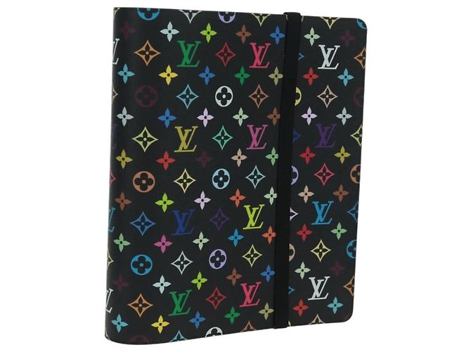 LOUIS VUITTON Multicolor Binder Black LV Auth BA10558SM