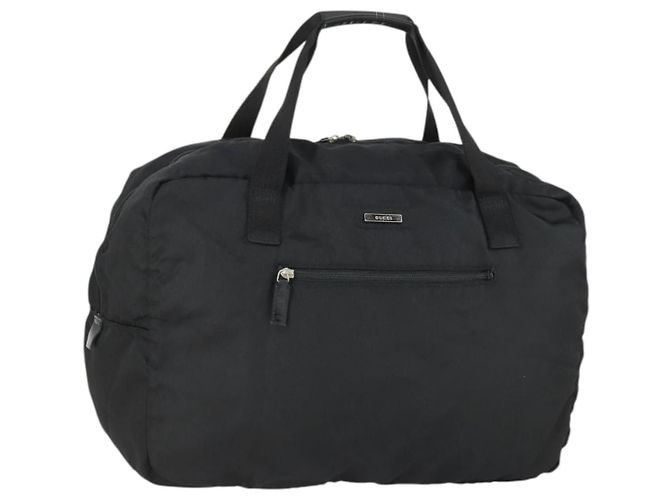 Borsa Boston GUCCI Nylon Nero Argento 012 0389 Auth bs32709