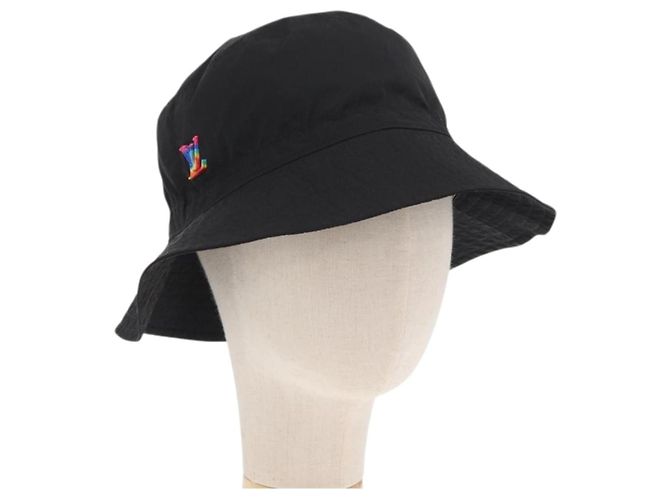 LOUIS VUITTON Transformable Bucket Hat Hat Nylon Black MP2552 LV Auth 171199M