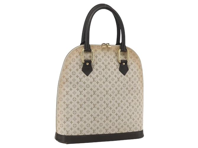 LOUIS VUITTON Monogram Mini Alma Haut Hand Bag Khaki M92203 LV Auth 168931