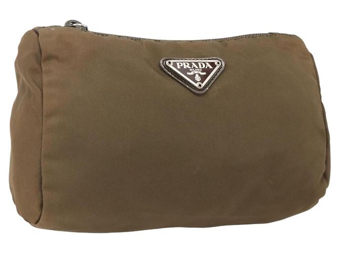 Prada Tasche Nylon Braun Silber Auth bs33260