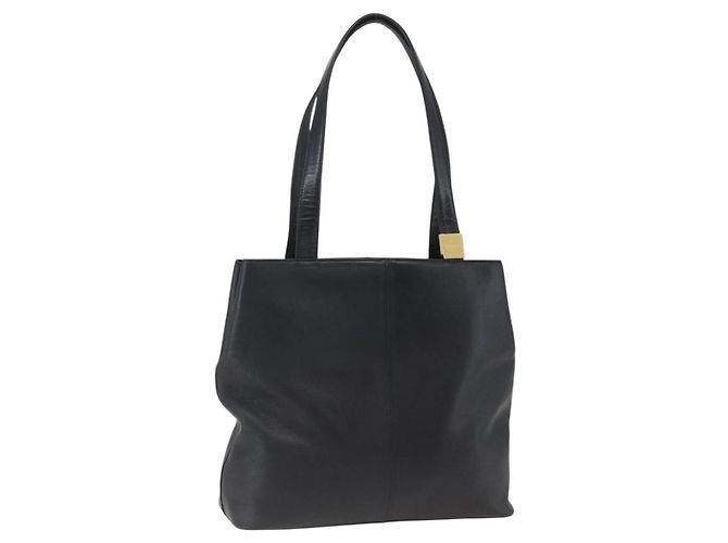 Borsa Tote in pelle nera e oro BURBERRY Auth hk3488 Nero D'oro