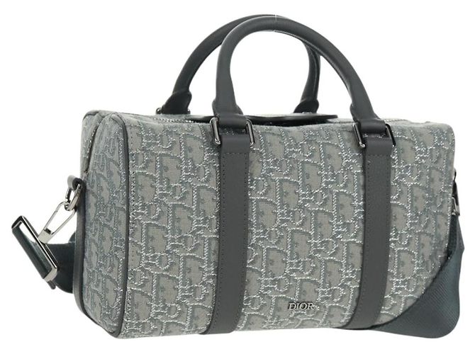 Christian Dior Trotter Canvas Rango 26 Handtasche 2-in-1 Grau Silber Authentisch BA9637SM Braun