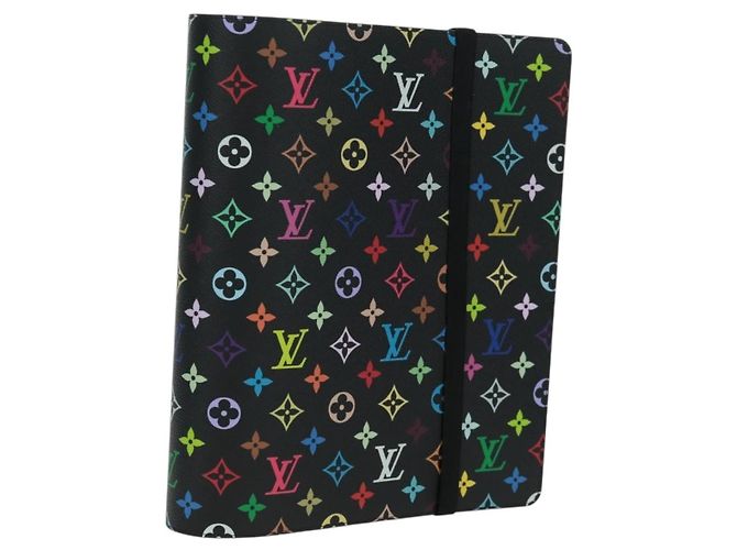 LOUIS VUITTON Multicolor Binder Black LV Auth BA10559SM