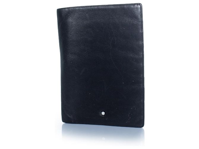 Montblanc, leather wallet with pen Black